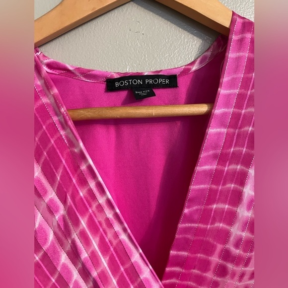 Boston Proper Womens Pink Long Bell Sleeves Lined Mini Dress XXS NWT - Picture 4 of 11